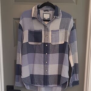 Madewell Blue Plaid Casual Button Down Shirt